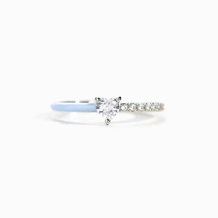 Bague cœur serti de pierres, argent 925 — vue 2