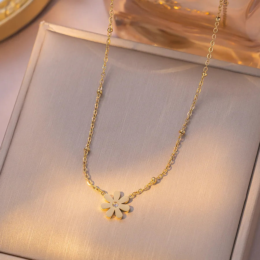 Collier marguerite sertie sur chaîne à billes — vue 5
