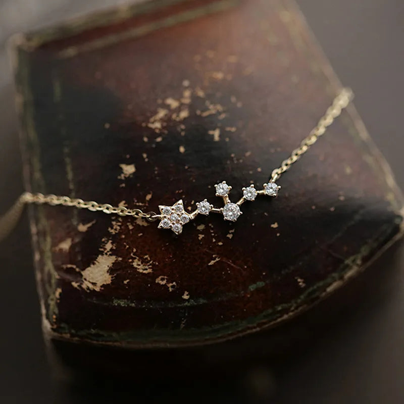 Collier étoile fine, argent massif 925 doré — vue 4