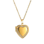 Collier médaillon cœur à ouvrir, chaîne dorée — vue 6