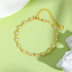 Bracelet à motif géométrique en cuivre doré — vue 5