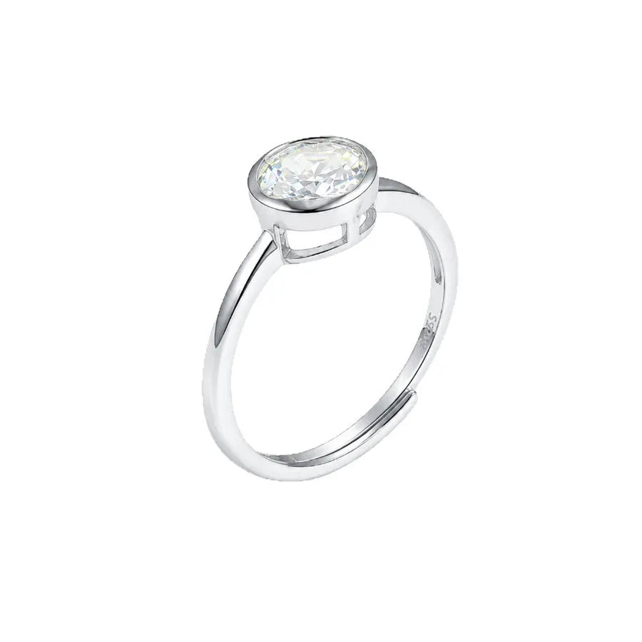 Bague moissanite ronde, modèle unisexe — vue 5