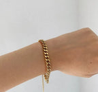 Bracelet de cheville à petit cœur, acier doré — vue 5