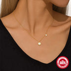 Collier à disque de nacre naturelle, argent 925 — vue 2