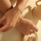 Bracelet chaîne fine élégante, acier doré — vue 5