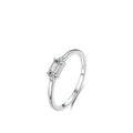 Bague géométrique sertie, argent massif 925 — vue 7
