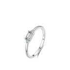 Bague géométrique sertie, argent massif 925 — vue 7