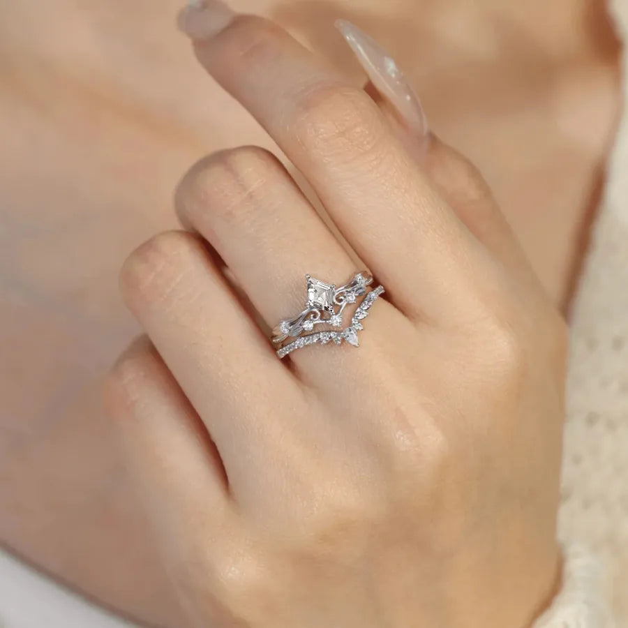 Bague à monture losange, argent massif 925 — vue 2