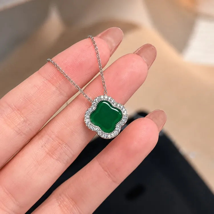 Collier cœur d'agate naturelle, argent 925 — vue 3