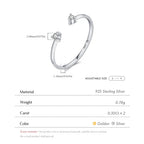Bague moissanite sertie, argent massif 925 — vue 3