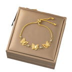 Bracelet papillon doré et perle d'eau douce — vue 3