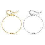 Bracelet chaîne tressée sertie de zircons — vue 9