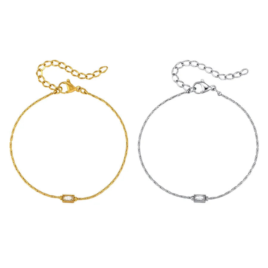 Bracelet chaîne tressée sertie de zircons — vue 9