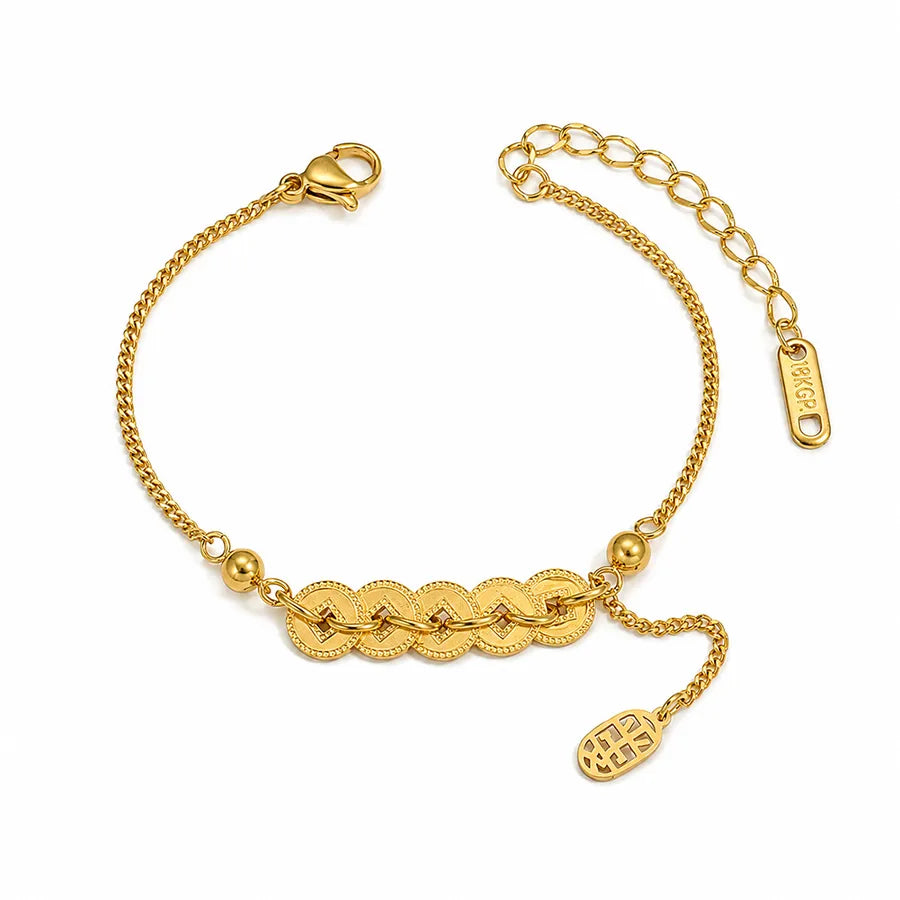 Bracelet anneau décentré sur chaîne fine — vue 6