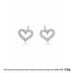 Puces d'oreilles moissanite taille cœur — vue 7