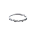 Bague anneau rond lisse, argent massif 925 — vue 5