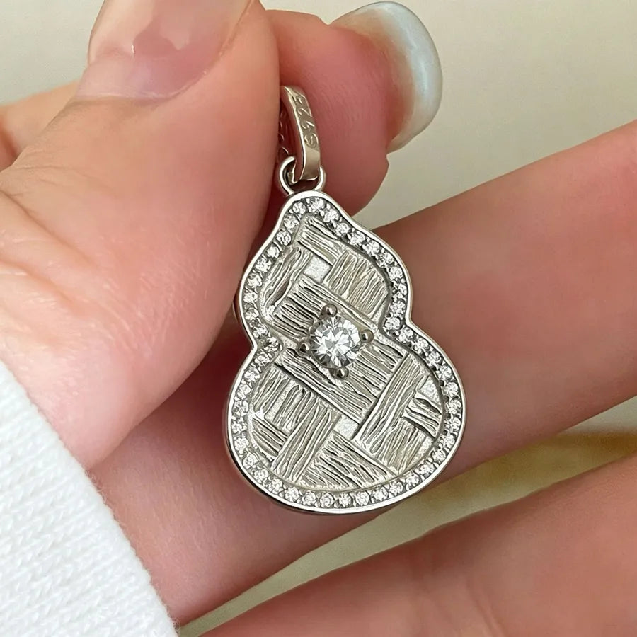 Collier pendentif gourde, argent massif 925 — vue 5