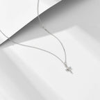 Collier à zircon unique, argent massif 925 — vue 10