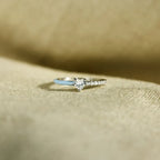 Bague cœur serti de pierres en argent massif 925