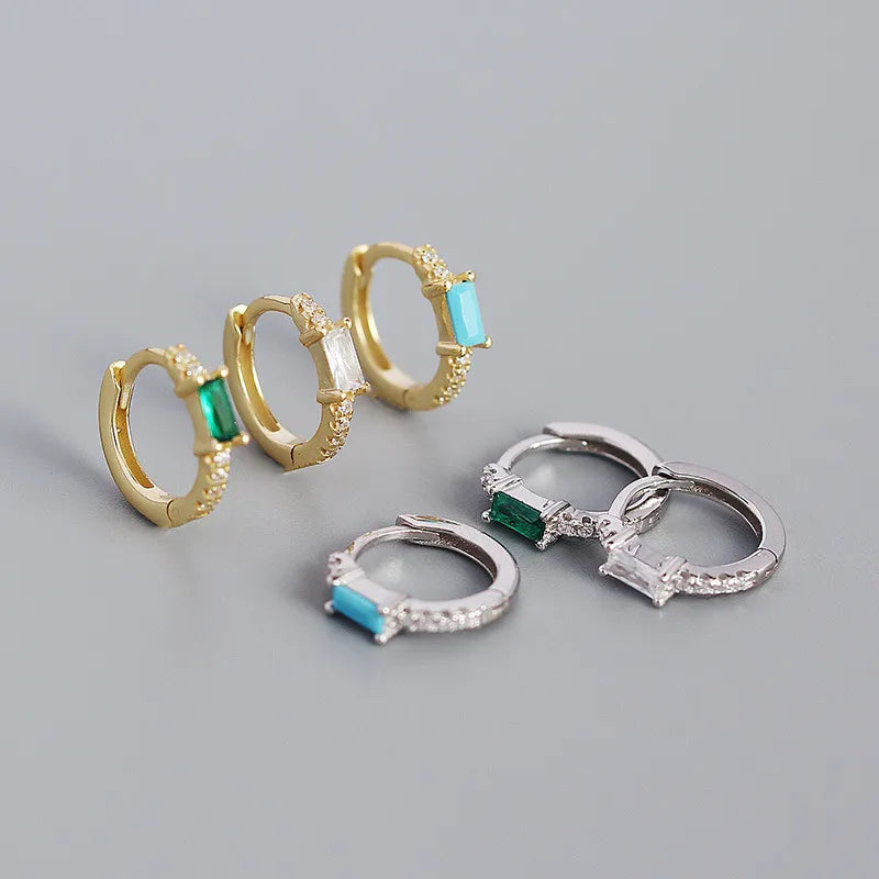 Boucles d'oreilles à zircon rectangle — vue 5