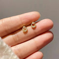 Puces d'oreilles à zircon serti, argent 925 — vue 6