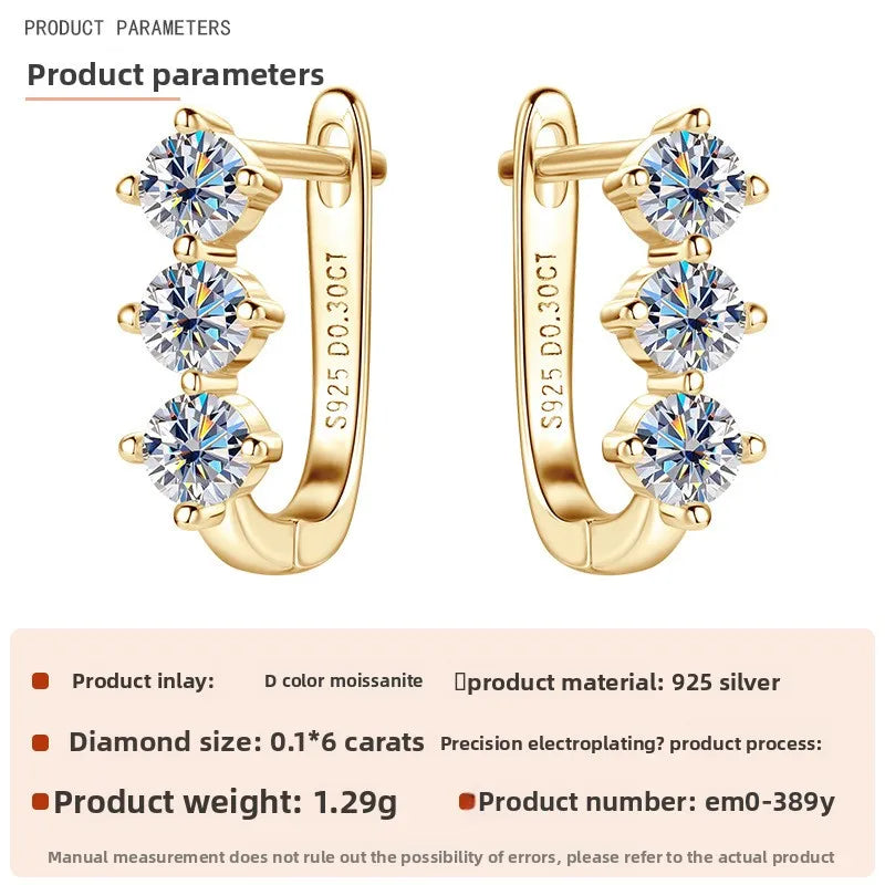 Puces d'oreilles en U serties, argent 925 — vue 11