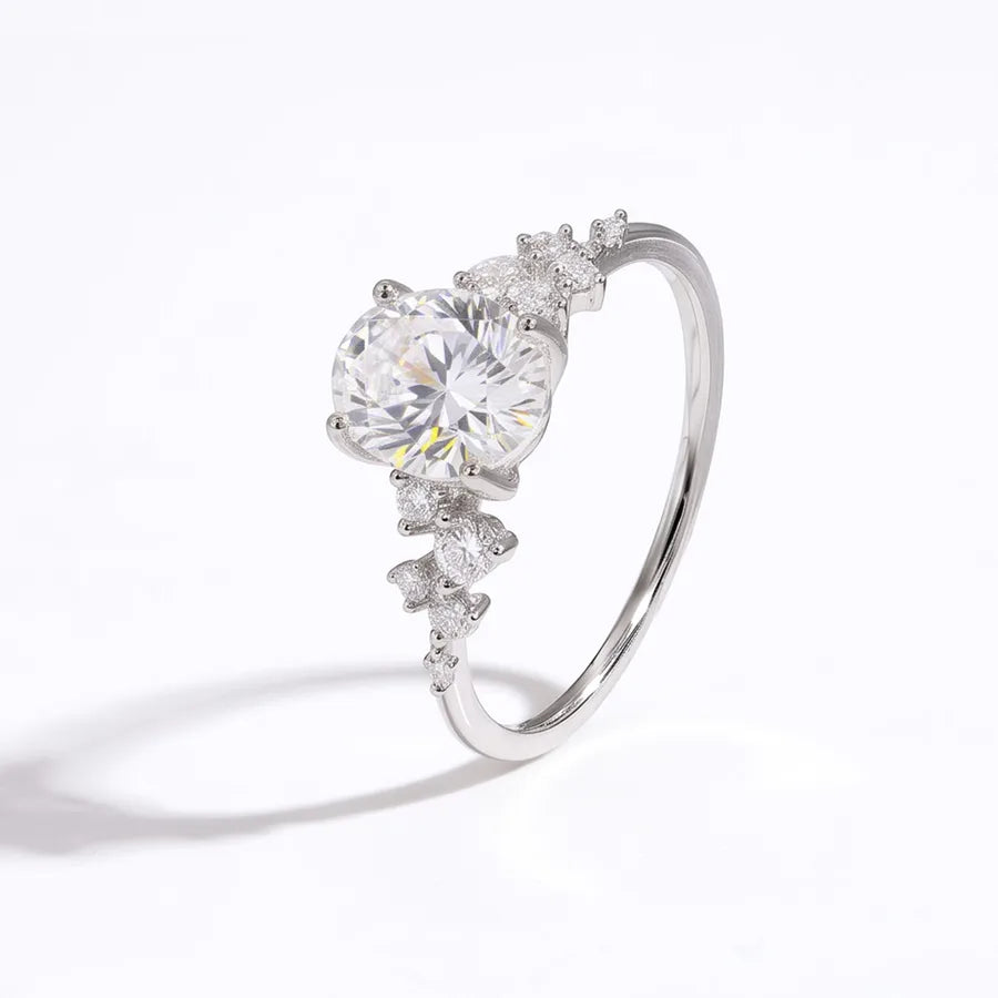 Alliance sertie de zircons, argent 925 — vue 10