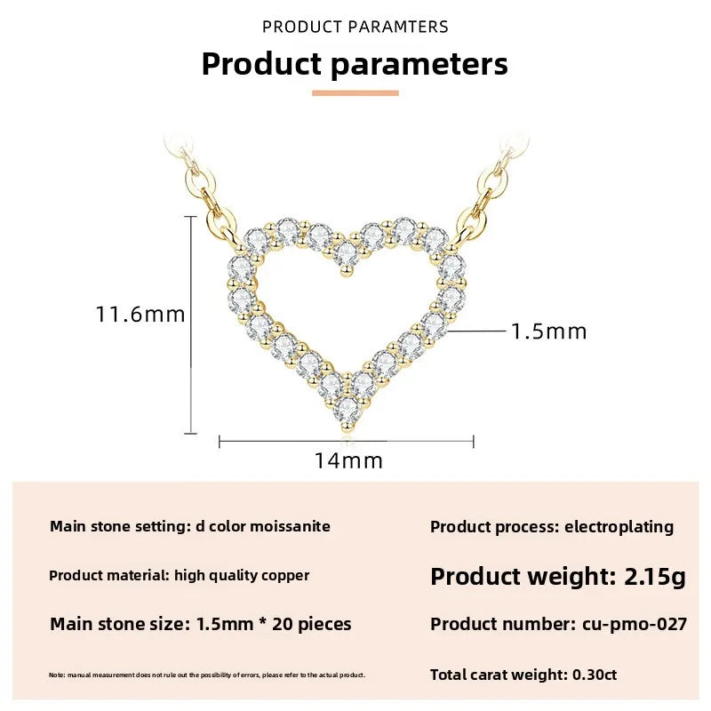 Collier cœur serti d'une moissanite, unisexe — vue 8