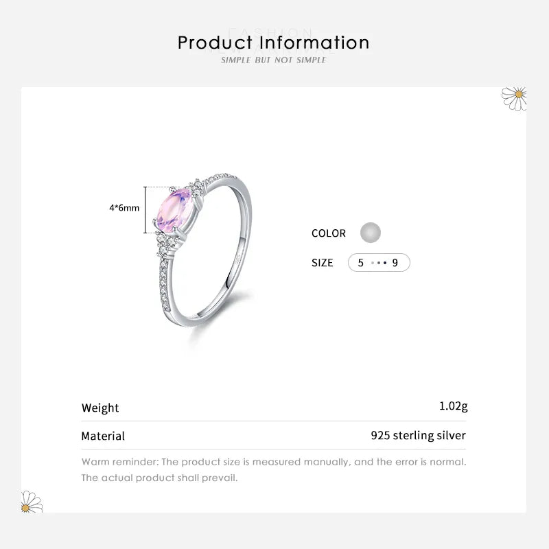 Bague à cristal taille ovale, argent 925 — vue 3