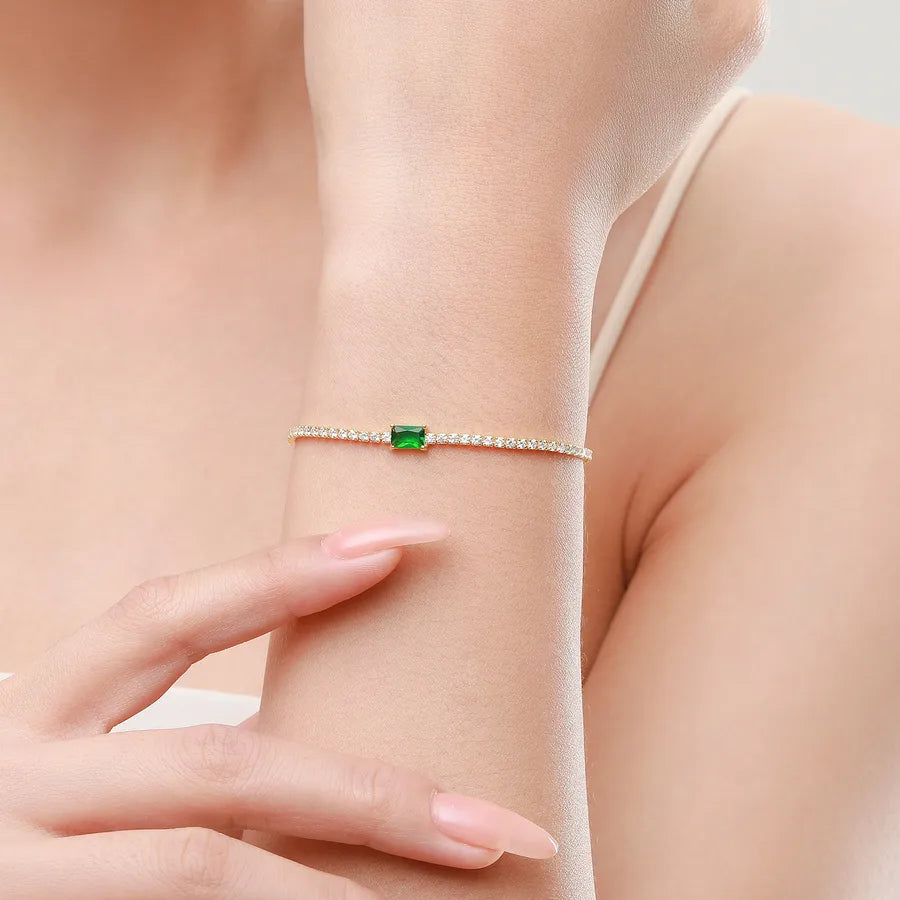 Bracelet chaîne facettée, argent 925 doré — vue 3