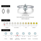 Bague moissanite taille marquise, argent 925 — vue 4