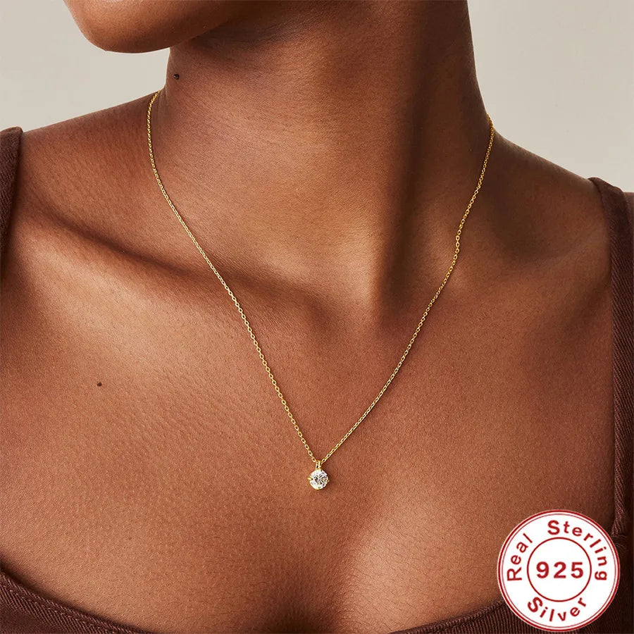Collier à pendentif géométrique serti, argent 925 — vue 7