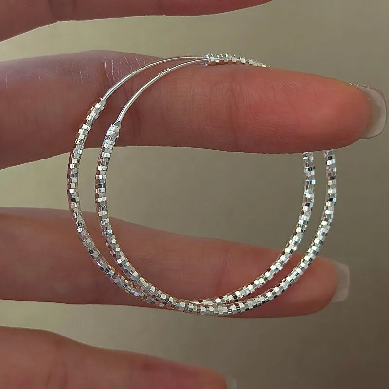 Créoles rondes en argent massif 925 — vue 3