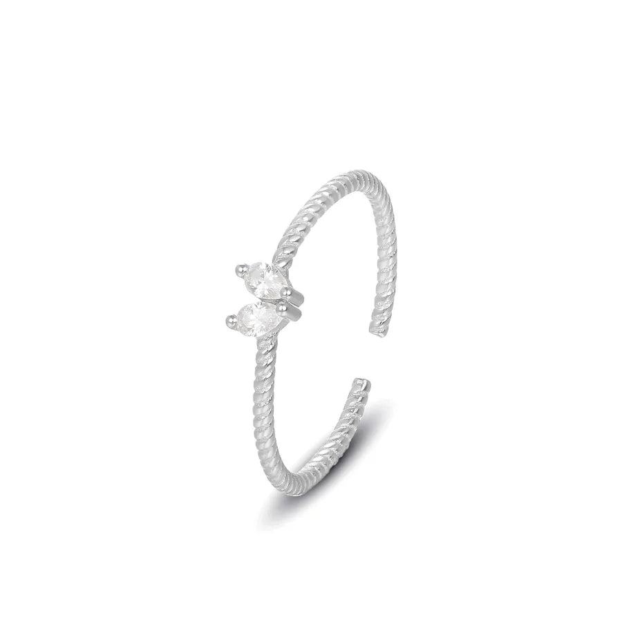 Bague ouverte à pierre taille goutte — vue 7