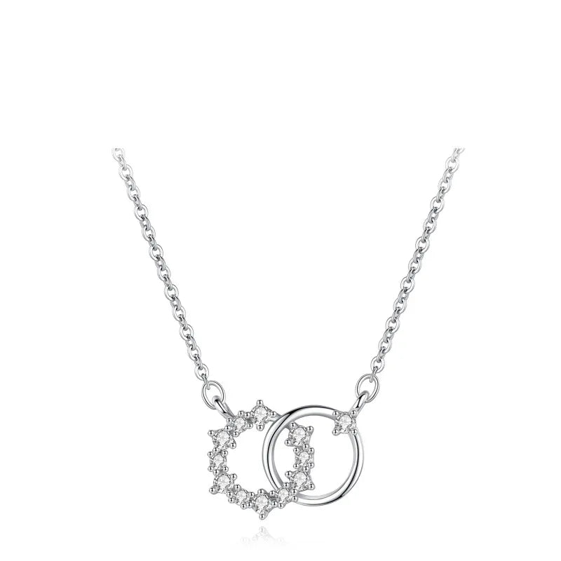 Collier à double anneau serti de zircons — vue 2