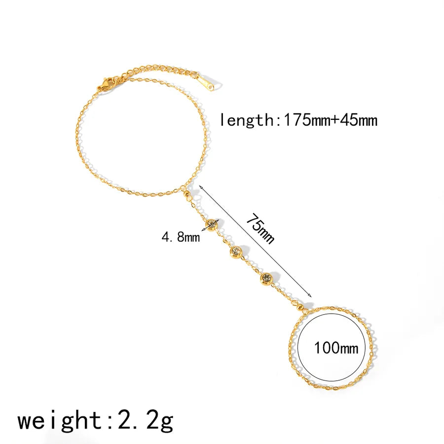 Bracelet chaîne fine élégante, acier doré — vue 2