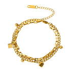 Bracelet uni lisse en acier inoxydable doré — vue 4