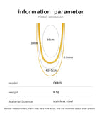 Ras-de-cou à double rang, acier inoxydable doré — vue 2