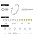 Bague moissanite sertie, argent massif 925 — vue 2
