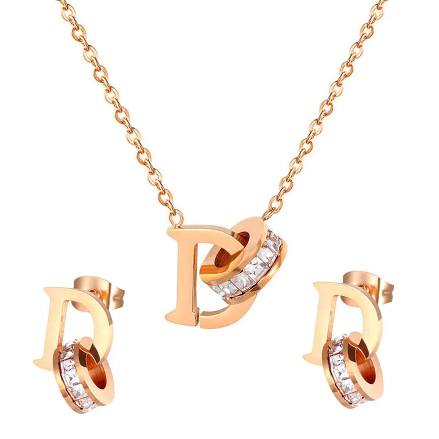 Pendentif pavé de zircons, acier inoxydable doré — vue 7