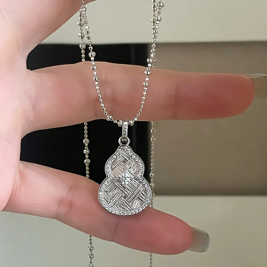 Collier pendentif gourde, argent massif 925 — vue 4