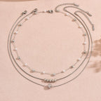 Collier de perles rondes à fermoir argenté — vue 7
