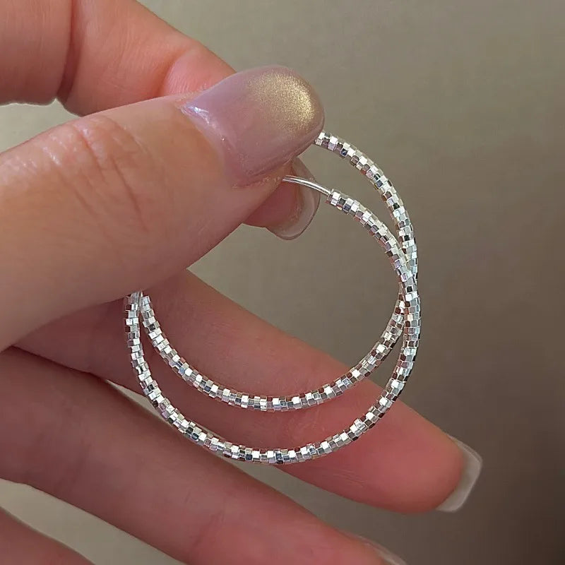 Créoles rondes en argent massif 925