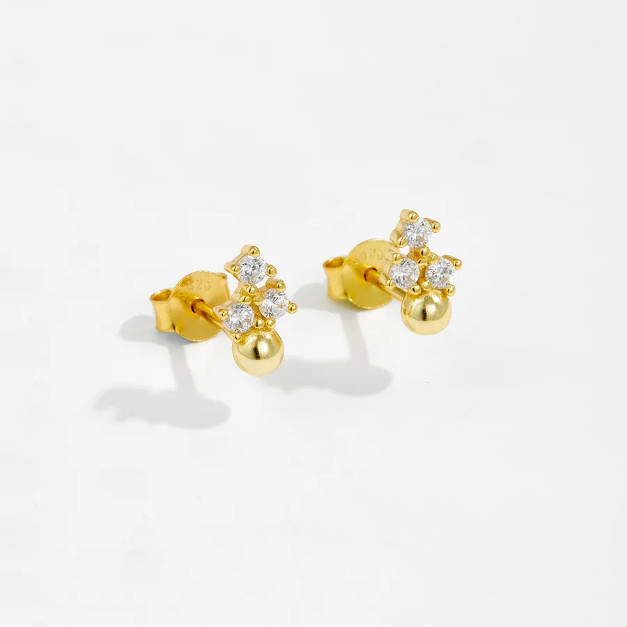 Puces d'oreilles à zircons irréguliers, argent 925 — vue 7