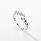 Bague à pierre taille goutte en argent massif 925
