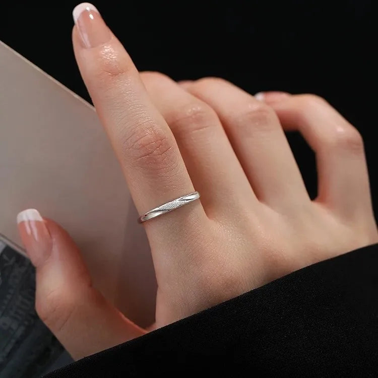 Bague anneau rond lisse, argent massif 925 — vue 3