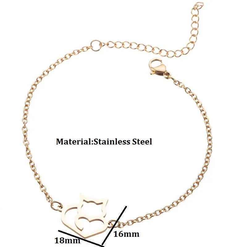 Bracelet à silhouette animale sur chaîne dorée — vue 5