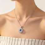 Collier à pierre taille fleur de givre, chaîne dorée — vue 2