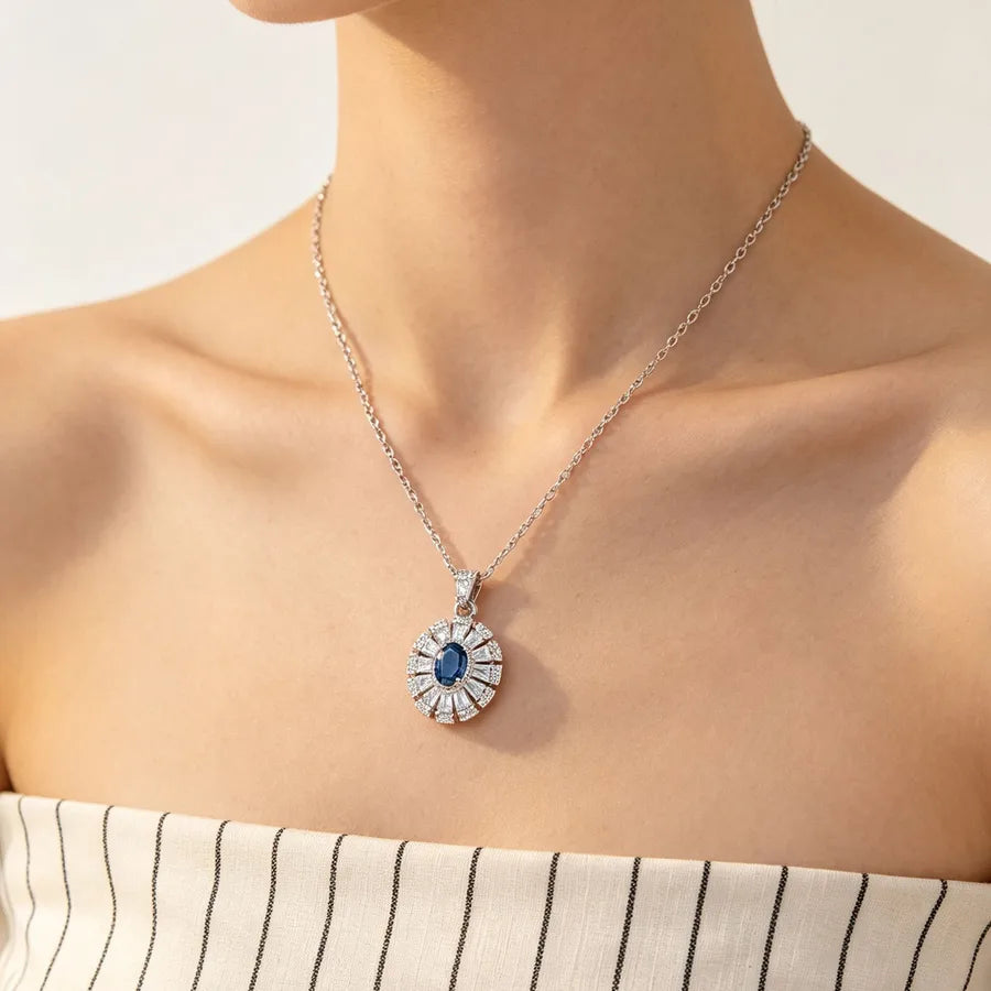 Collier à pierre taille fleur de givre, chaîne dorée — vue 2