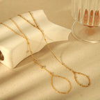 Bracelet chaîne fine élégante, acier doré — vue 8
